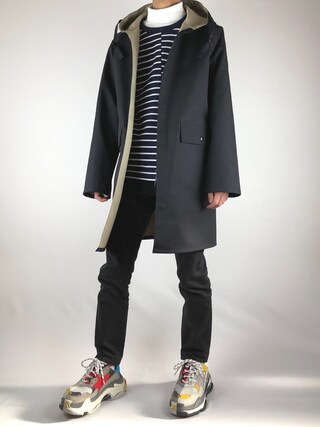 Kazuyuki使用「ユニクロ（リバーシブルフーデッドコート）」的時尚穿搭