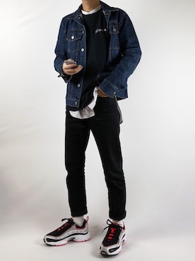 「zozoデニム」｜「アイテム（デニムジャケット）」を使った、Kazuyukiさん（メンズ・170cm）の春コーディネート