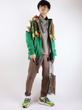 「niko and...（ニコアンド）のアイテム（ナイロンジャケット）」を使った、Kazuyukiさん（メンズ・170cm）の秋コーディネート