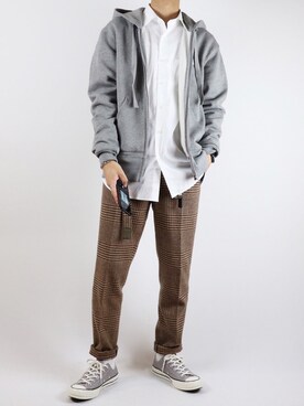 「Sacai（サカイ）のアイテム（その他パンツ）」を使った、Kazuyukiさん（メンズ・170cm）の秋コーディネート