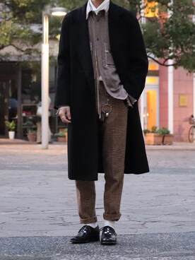 「Sacai（サカイ）のアイテム（その他パンツ）」を使った、Kazuyukiさん（メンズ・170cm）の冬コーディネート
