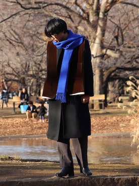 「shiyoh」｜「アイテム（チェスターコート）」を使った、Kazuyukiさん（メンズ・170cm）の冬コーディネート
