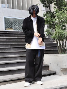 「アイテム（スラックス）」を使った、Kazuyukiさん（メンズ・170cm）の春コーディネート