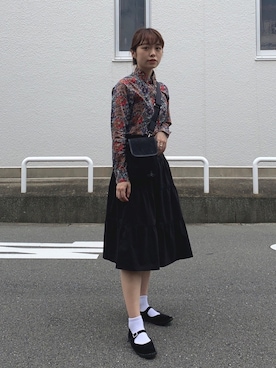 「Ray BEAMS（レイビームス）のアイテム（衬衫、レッド系）」を使った、ようさん（レディース・158cm）の秋コーディネート