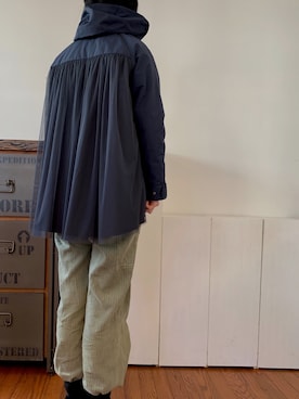 「アイテム（マウンテンパーカー、ブルー系）」を使った、AKiさん（レディース・164cm）の冬コーディネート