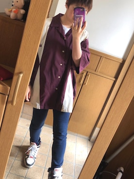 「adidas（アディダス）のアイテム（球鞋、ホワイト系）」を使った、ゆきのこさん（レディース・163cm）の夏コーディネート