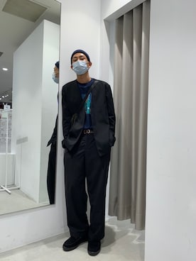 「SENSE OF PLACE by URBAN RESEARCH（センスオブプレイスバイアーバンリサーチ）のアイテム（ノーカラージャケット）」を使った、港星さん（メンズ・175cm）の秋コーディネート