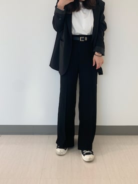 「GOGOSING（ゴゴシング）のアイテム（ノーカラージャケット）」を使った、N.さん（レディース・154cm）の春コーディネート