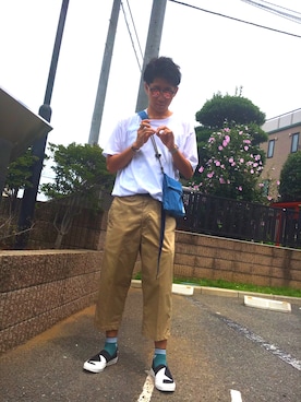 「Daniel Wellington（ダニエルウェリントン）の販売終了クラシックペティット アッシュフィールド32mm（アナログ腕時計）」を使った、jyunichiさん（メンズ・177cm）の夏コーディネート