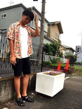 「Daniel Wellington（ダニエルウェリントン）の販売終了クラシックペティット アッシュフィールド32mm（アナログ腕時計）」を使った、jyunichiさん（メンズ・177cm）の夏コーディネート