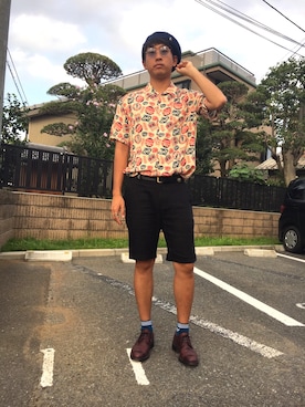 「ポールスミス」｜「アイテム（ハンチング/ベレー帽）」を使った、jyunichiさん（メンズ・177cm）の夏コーディネート