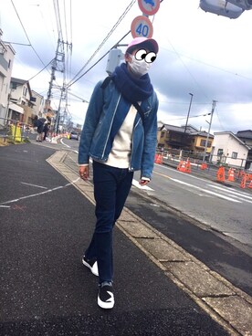 「MONKEY TIME（モンキータイム）のアイテム（デニムジャケット）」を使った、jyunichiさん（メンズ・177cm）の春コーディネート