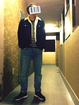 「Lee（リー）のアイテム（その他アウター）」を使った、jyunichiさん（メンズ・177cm）の冬コーディネート