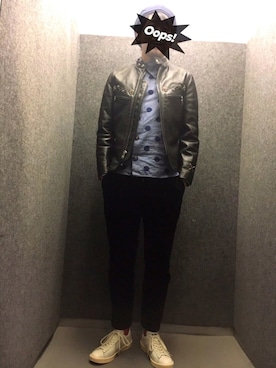 「Lee（リー）のアイテム（ハンチング/ベレー帽）」を使った、jyunichiさん（メンズ・177cm）の冬コーディネート