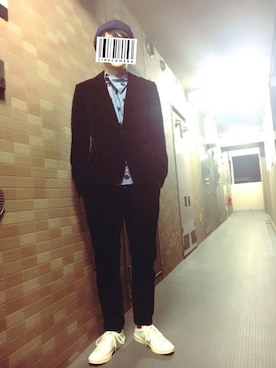「Lee（リー）のアイテム（ハンチング/ベレー帽）」を使った、jyunichiさん（メンズ・177cm）の冬コーディネート
