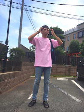 「501(R) Skinny（ゴーマルイチスキニー）の501(R) Skinny スキニージーンズ ミディアムインディゴブルー HILLMAN/14.75oz（デニムパンツ）」を使った、jyunichiさん（メンズ・177cm）の夏コーディネート