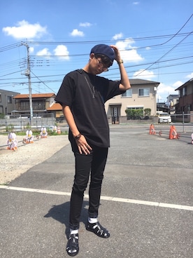 「パラブーツ」｜「アイテム（ハンチング/ベレー帽）」を使った、jyunichiさん（メンズ・177cm）の夏コーディネート