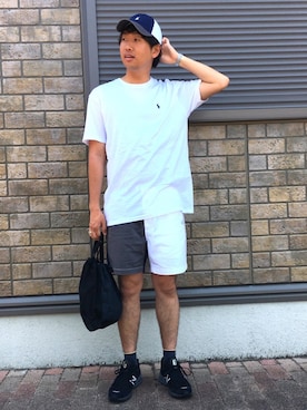 「NEW BALANCE 990」｜「アイテム（キャップ）」を使った、jyunichiさん（メンズ・177cm）の春コーディネート