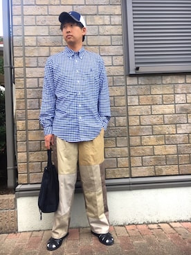 「BEAMS BOY（ビームスボーイ）のNAPRON / ミリタリー クレイジー ペイシェント バッグ（ハンドバッグ）」を使った、jyunichiさん（メンズ・177cm）の春コーディネート