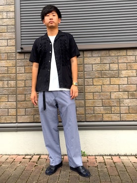 「CABANE de ZUCCa（カバンドズッカ）のアイテム（トップス）」を使った、jyunichiさん（メンズ・177cm）の夏コーディネート