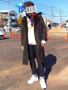 「marka（マーカ）のアイテム（帽子）」を使った、jyunichiさん（メンズ・177cm）の春コーディネート