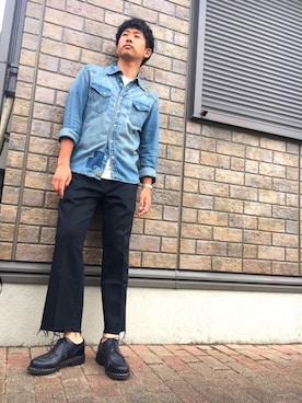 「Daniel Wellington（ダニエルウェリントン）の販売終了クラシックペティット アッシュフィールド32mm（アナログ腕時計）」を使った、jyunichiさん（メンズ・177cm）の春コーディネート
