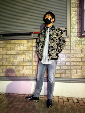 「Needles（ニードルス）のアイテム（ブルゾン）」を使った、jyunichiさん（メンズ・177cm）の冬コーディネート
