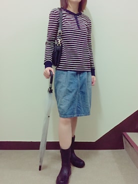 「Guess（ゲス）のアイテム（スカート）」を使った、ねこまるさん（レディース・158cm）の秋コーディネート