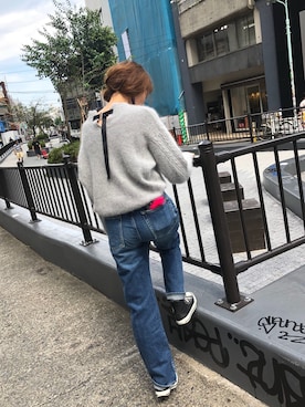 「ANYA HINDMARCH（アニヤハインドマーチ）のアイテム（スマホグッズ）」を使った、_haseko_さん（レディース・165cm）の秋コーディネート