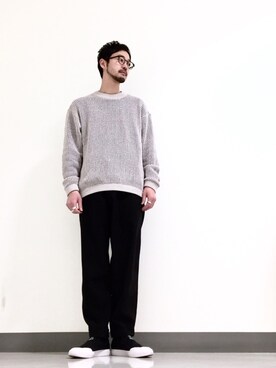 「グラミチ」｜「アイテム（スリッポン）」を使った、Shirou Takemotoさん（メンズ・171cm）の冬コーディネート