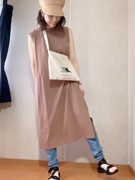 「zozoデニム」｜「アイテム（キャップ）」を使った、ももたさん（レディース・170cm）の夏コーディネート