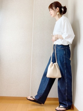 「niko and...（ニコアンド）のアイテム（バングル/リストバンド）」を使った、ももたさん（レディース・170cm）の夏コーディネート