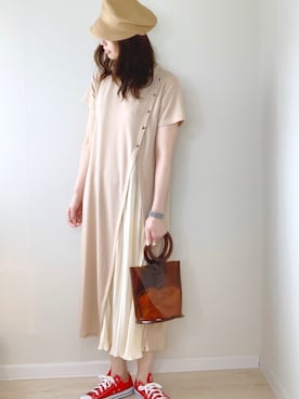 「赤コンバース」｜「アイテム（その他）」を使った、ももたさん（レディース・170cm）の春コーディネート