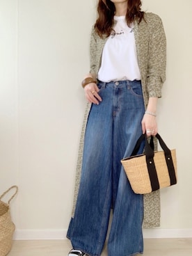 「LOWRYS FARM（ローリーズファーム）のウッドバングル　880326（バングル/リストバンド）」を使った、ももたさん（レディース・170cm）の夏コーディネート