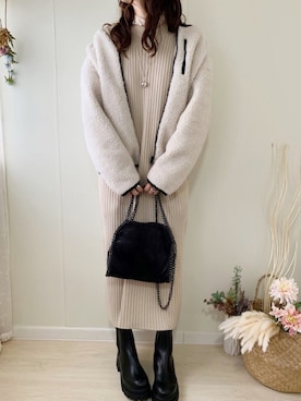 「SUGAR BISKET（シュガービスケット）のアイテム（ブルゾン）」を使った、ももたさん（レディース・170cm）の秋コーディネート