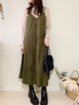 「メロートップス」｜「アイテム（ブーツ）」を使った、ももたさん（レディース・170cm）の秋コーディネート