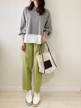 「socolla（ソコラ）のアイテム（トップス）」を使った、ももたさん（レディース・170cm）の春コーディネート