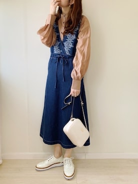 「SonnyLabel」｜「アイテム（ローファー）」を使った、ももたさん（レディース・170cm）の春コーディネート