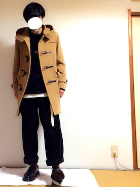 「大学生」｜「アイテム（ダッフルコート）」を使った、tebaさん（メンズ・166cm）の冬コーディネート