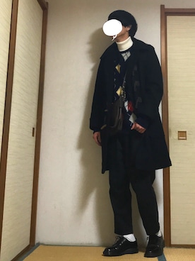 「大学生」｜「アイテム（ダッフルコート）」を使った、tebaさん（メンズ・166cm）の冬コーディネート