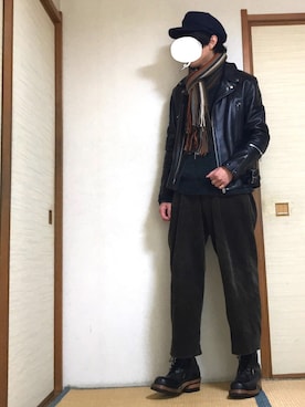 「666」｜tebaさん（メンズ・166cm）の冬コーディネート