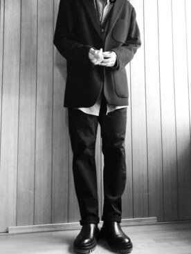 「プラスJ」｜「アイテム（アクセサリー）」を使った、yuretadさん（メンズ・170cm）の冬コーディネート