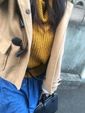 「RETRO GIRL（レトロガール）のアイテム（ダッフルコート）」を使った、さけまるさん（レディース・156cm）の冬コーディネート