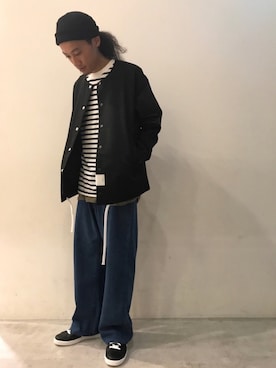 「SEVENDAYS=SUNDAY（セブンデイズサンデイ）のアイテム（ジャケット/アウター）」を使った、伊宝田優真さん（メンズ・175cm）の夏コーディネート