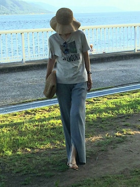 「綿パンツ」｜saaさん（レディース・160cm）の夏コーディネート