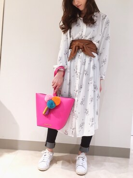 「NATURAL BEAUTY BASIC（ナチュラルビューティーベーシック）のアイテム（シャツワンピース）」を使った、Shi2771さん（レディース・156cm）の春コーディネート