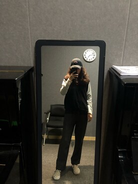 「日常」｜「アイテム（帽子）」を使った、章伊男さん（レディース・163cm）の春コーディネート