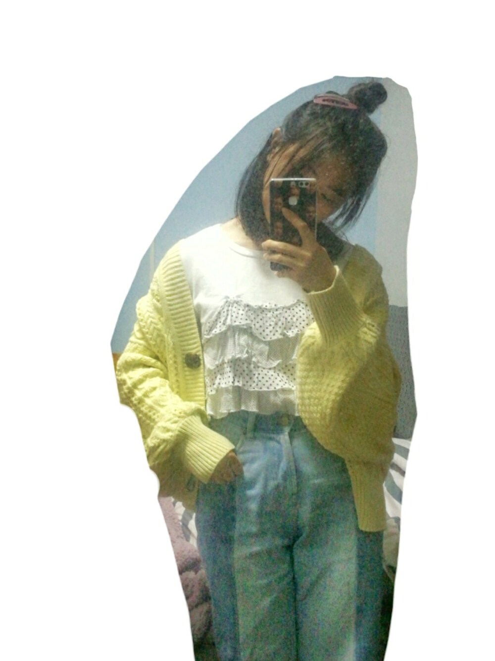 「甘めコーデ、w closet、Heather、ciaopanic、春服、春カラー」｜「w closetのアイテム（Tシャツ/カットソー、ホワイト系）」を使った、chiyu_leeさん（レディース・160cm）の春コーディネートの1枚目の写真