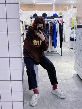 「5252（ゴーニーゴーニー）のアイテム（トップス）」を使った、チォユさん（レディース・156cm）の秋コーディネート