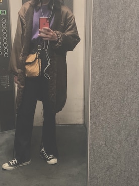 「CONVERSE（コンバース）のconverse コンバース ALL STAR HI オールスター ハイ 3206 BLACK(US)（スニーカー）」を使った、ネさん（レディース・160cm・20代）の秋コーディネート